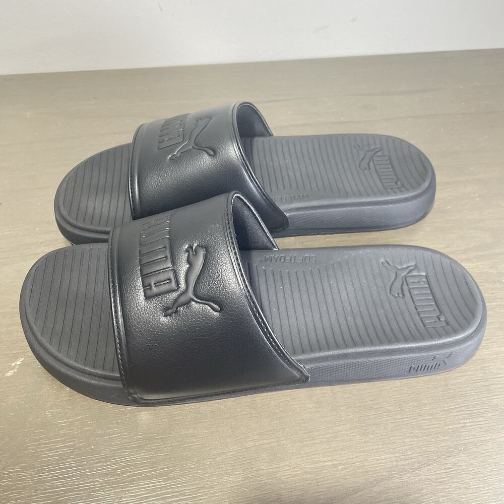Puma Mens Size 10 Slides All Black Cool Cat 3.0 Sandals Soft Foam Flip Flop - Picture 5 of 7